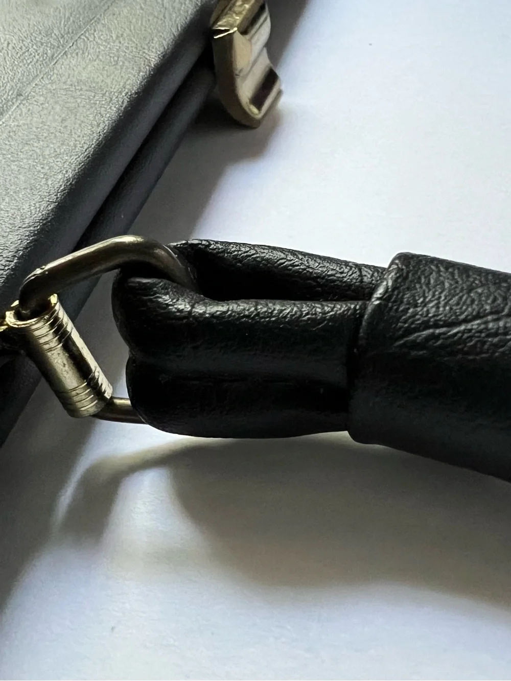 Vintage Black Shoulder Bag - Gold Accents